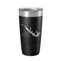 Sam Rayburn Reservoir Tumbler Lake Map Travel Mug Isoliert, lasergravierte Kaffeetasse Texas 20 oz