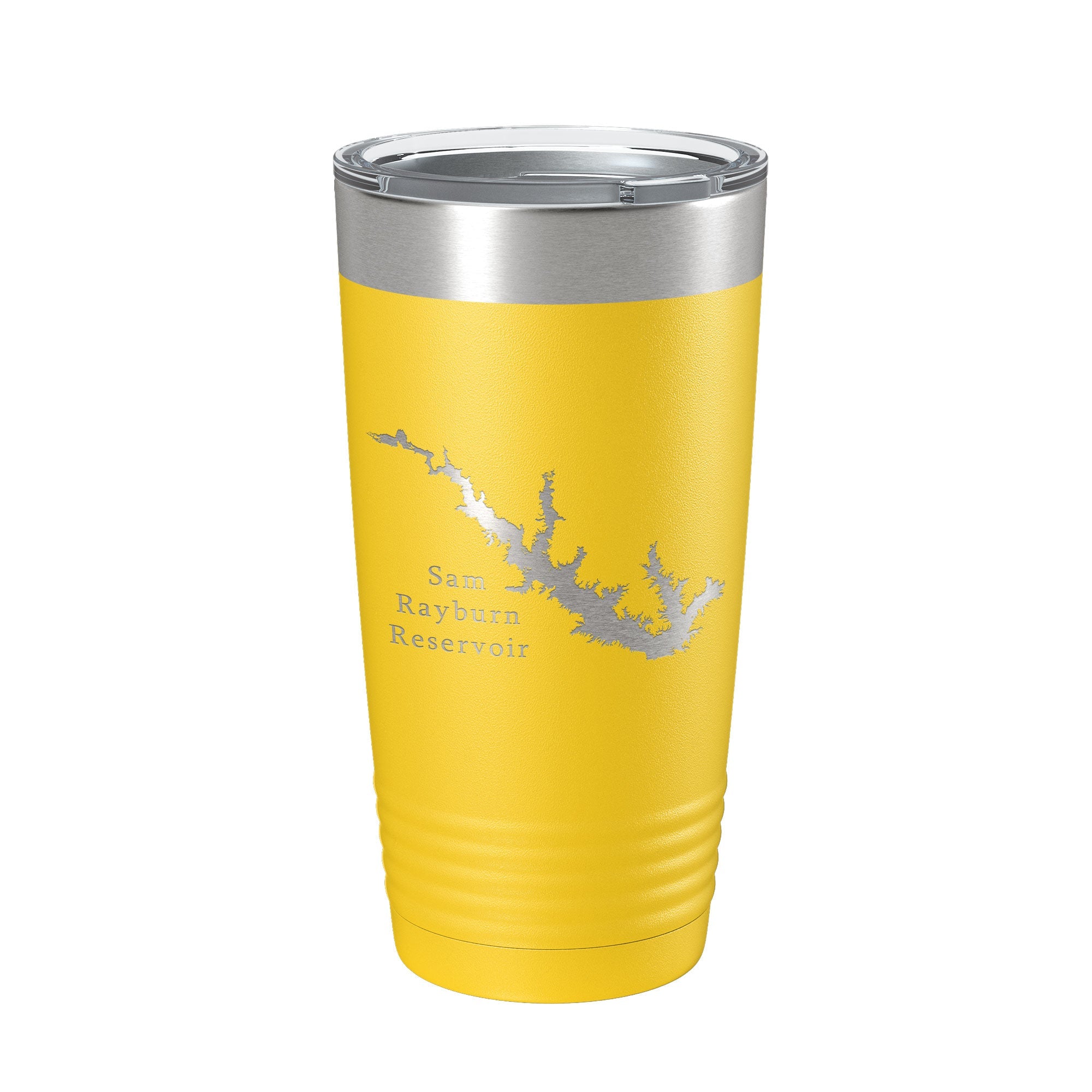 Sam Rayburn Reservoir Tumbler Lake Map Travel Mug Isoliert, lasergravierte Kaffeetasse Texas 20 oz
