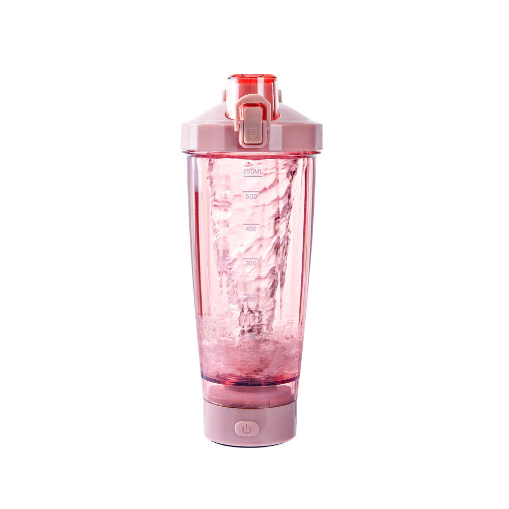NNEDSZ Rosa tragbarer elektrischer Shaker ohne LED-Licht, 550 ml Sport-Proteiner-Mixbecher für Fitnessstudio und Reisen