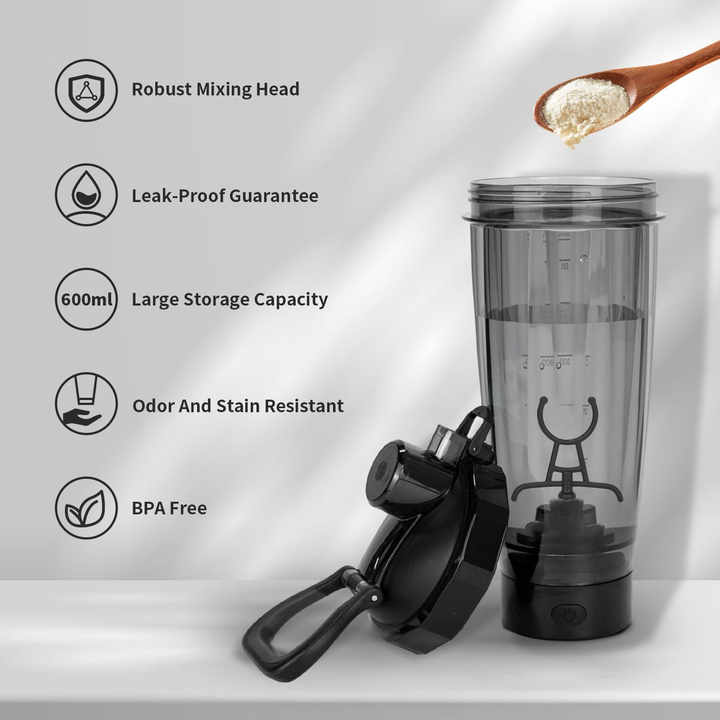 NNEDSZ Rosa tragbarer elektrischer Shaker ohne LED-Licht, 550 ml Sport-Proteiner-Mixbecher für Fitnessstudio und Reisen