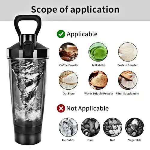 NNEDSZ Rosa tragbarer elektrischer Shaker ohne LED-Licht, 550 ml Sport-Proteiner-Mixbecher für Fitnessstudio und Reisen