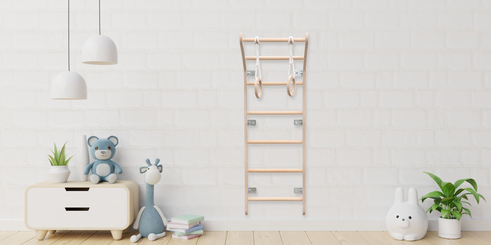 MAMOI® Sprossenwand, Gorilla-Klettergerüst aus Holz für Kinder, Indoor-Baby-Klettergerüst für Kleinkinder, Klettergerüst und Spielplatz, Kinder-Kletterwand, Turnstange und Ausrüstung für zu Hause