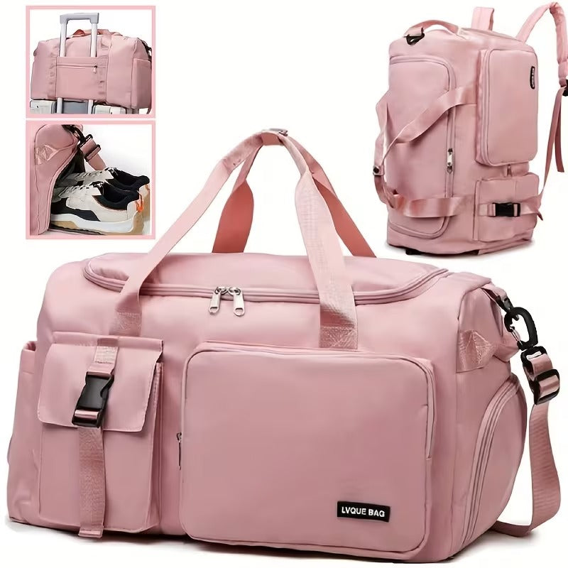 Pinke Nylon-Reisetasche für Reisen und das Fitnessstudio